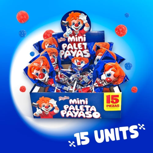 Ricolino Mini Paleta Payaso Chocolate Covered Marshmallow Lollipop - 15 Count