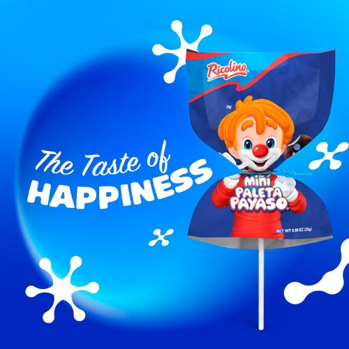 Ricolino Mini Paleta Payaso Chocolate Covered Marshmallow Lollipop - 15 Count