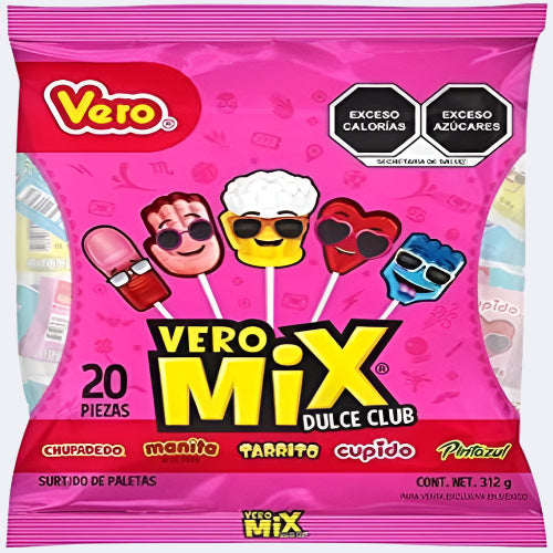 Vero Mix Banda Dulce Assorted Sweet Lollipops 20 Piecess
