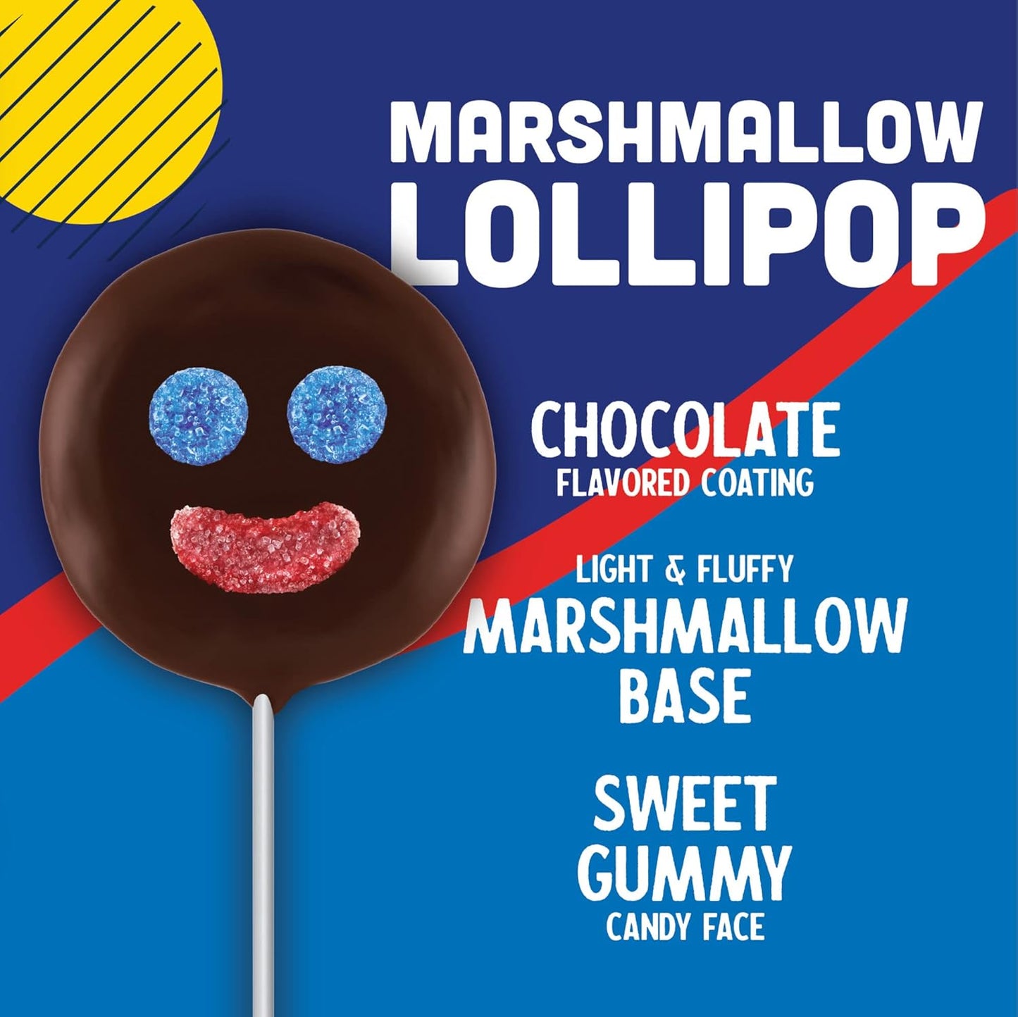 Ricolino Paleta Payaso Marshmallow Lollipops with Chocolate Flavored Coating 10 Count