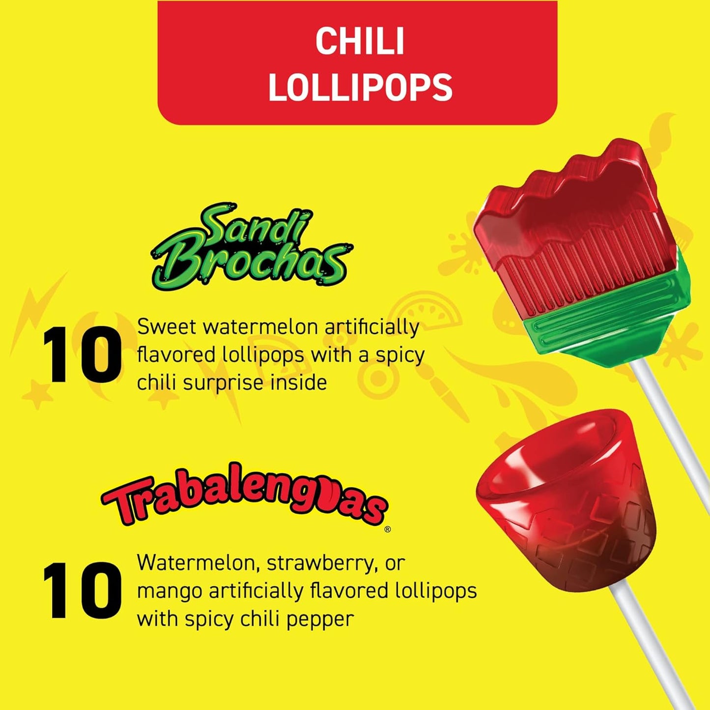 Vero Banda Fuego Mix Assorted Chili Lollipops 40 Pieces