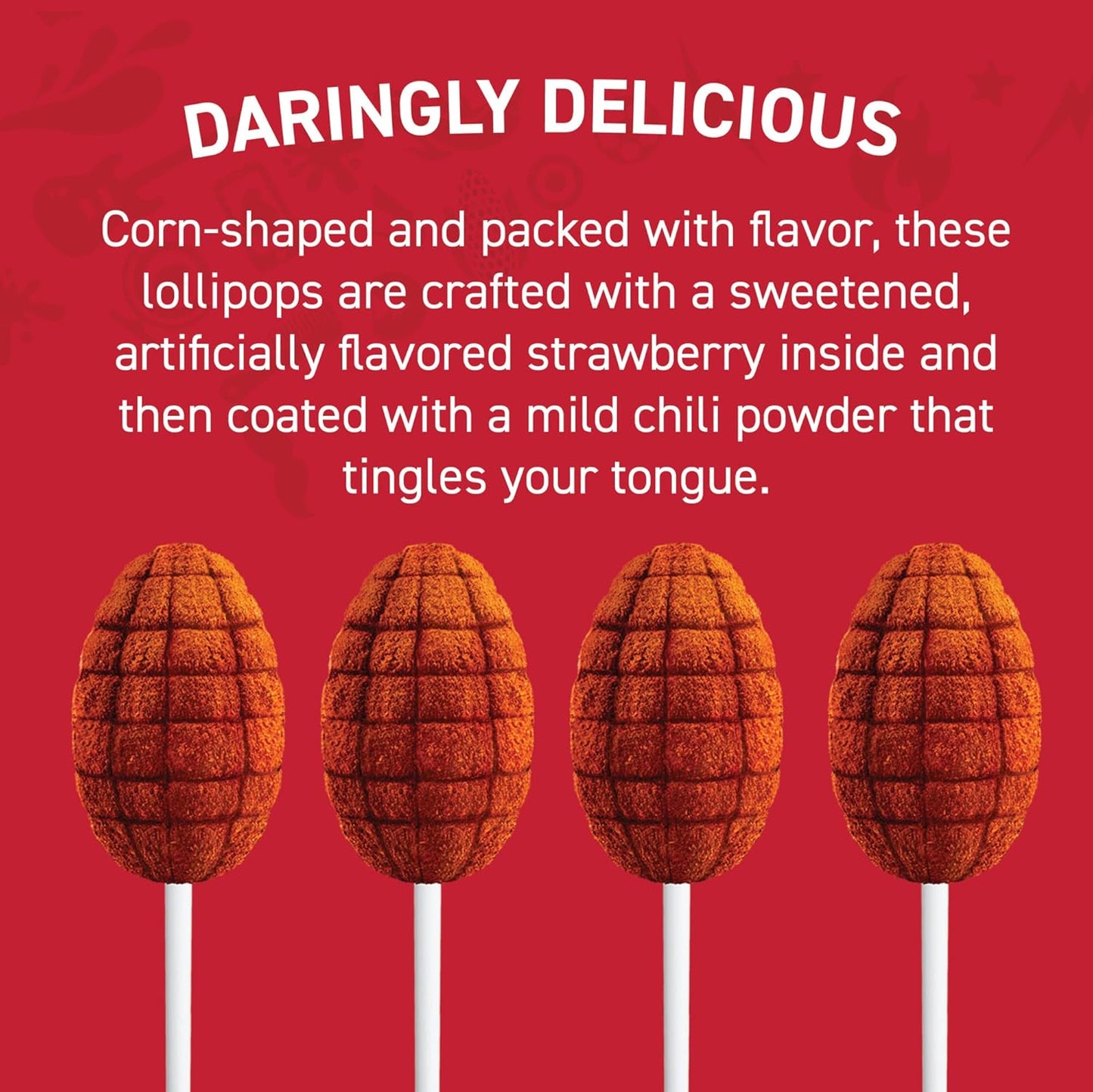 Vero Elotes Strawberry Hot and Sweet Candy Lollipop 40 Pieces