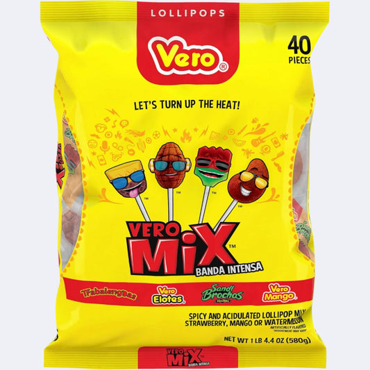 Vero Banda Fuego Mix Assorted Chili Lollipops 40 Pieces